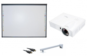 Интерактивная система: Интерактивная доска Classic Solution, Dual Touch V83 + Короткофокусный проектор Optoma, X308STe + Универсальное настенное крепление для короткофокусного проектора Wize, WTH140  + Кабель соединительный HDMI-HDMI , длина 15м