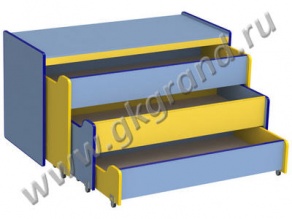 Кровать детская 3-х ярусная, лдсп-цветное (вар №1, вар №2, вар №3)