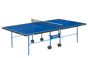 Теннисный стол. Цвет:комбинированный синий и черный. Сетка: встроенная. Размер (международный стандарт).