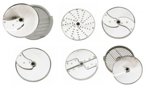 Комплект из 8 дисков для  Robot-coupe (Франция) CL50 (слайсер 2мм, 5мм, терка 2мм, соломка 3*3мм, комплект для нарезки кубиком : слайсер 10мм + решетка 10*10мм, комплект для картофеля фри 10*10мм - 2 диска)