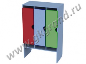 Шкаф для одежды детский 3-секционный, лдсп-цветное (вар №1, вар №2, вар №3)